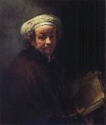 REMBRANDT Harmenszoon van Rijn Self-Portrait as St.Paul oil painting artist